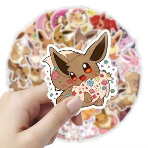50pcs Pokémon Eevee Waterproof Vinyl Decal Stickers